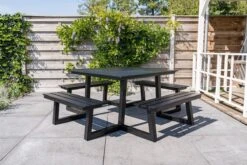 MaximaVida Vierkante Aluminium Picknicktafel Dex 215 Cm Zwart - Lage Instap -Beroemde Tuinonderhouds Winkel 1200x800 46