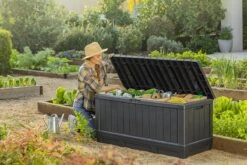 Keter Kentwood Opbergbox - 128x53.6x59 Cm - 350 L - Grafiet -Beroemde Tuinonderhouds Winkel 1200x800 60