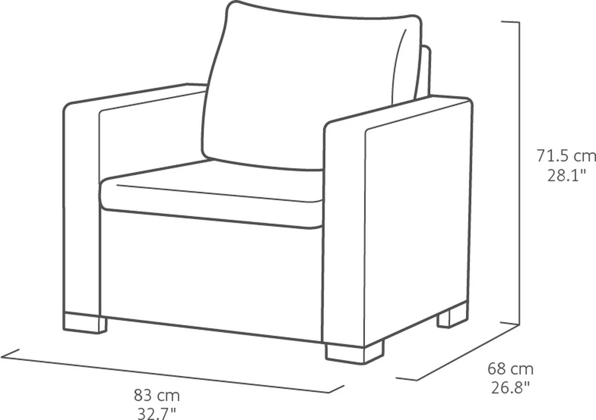 Allibert California Loungeset - 5 Personen - Cappuccino 13 Allibert California Loungeset - 5 Personen - Cappuccino - Afbeelding 13