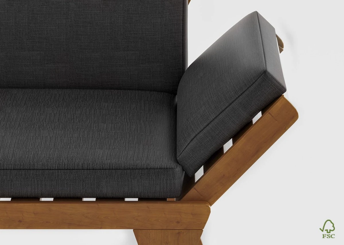 Loungebank Tuin FSC Antraciet – Makkelijk Verstelbaar Lounge Bank Balkon – Tuinbank Lounge Hardhout FSC – Perfecthomeshop 4 Loungebank Tuin FSC Antraciet – Makkelijk Verstelbaar Lounge Bank Balkon – Tuinbank Lounge Hardhout FSC – Perfecthomeshop - Afbeelding 4