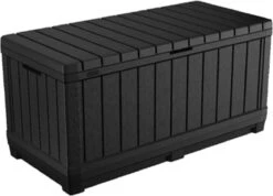 Keter Kentwood Opbergbox - 128x53.6x59 Cm - 350 L - Grafiet -Beroemde Tuinonderhouds Winkel 1200x863