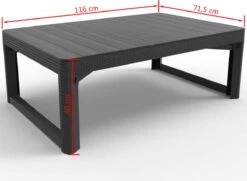 Allibert Lyon Tuintafel - 116x71,5x66/40 Cm - Grafiet -Beroemde Tuinonderhouds Winkel 1200x881