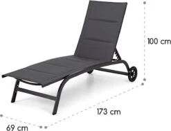 Blumfeldt Limala Tuinstoel - Ligstoel - Relaxstoel - Rugleuning In 6 Standen Verstelbaar - 2 Vielen - Draagkracht: Max. 150 Kg -Beroemde Tuinonderhouds Winkel 1200x918