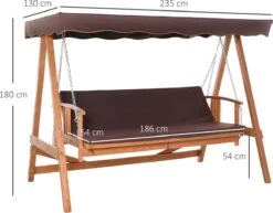 Outsunny Hollywoodschommel Hout Tuinschommel Schommelbank Ligfunctie 3 Personen 84A-185 10 Outsunny Hollywoodschommel Hout Tuinschommel Schommelbank Ligfunctie 3 Personen 84A-185 -Beroemde Tuinonderhouds Winkel 1200x936