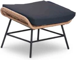 BUITEN Living Dex Wicker Loungestoel Tuin Incl. Wicker Voetenbank | Wicker + Aluminium | Bamboe Antraciet -Beroemde Tuinonderhouds Winkel 1200x951