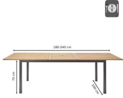 NATERIAL - Uitschuifbare Tuintafel ORIS - Uitschuifbare Tafel Voor 6 Tot 8 Personen - 180-240x100 Cm - Aluminium - Hout Eucalyptus 10 NATERIAL - Uitschuifbare Tuintafel ORIS - Uitschuifbare Tafel Voor 6 Tot 8 Personen - 180-240x100 Cm - Aluminium - Hout Eucalyptus -Beroemde Tuinonderhouds Winkel 1200x958