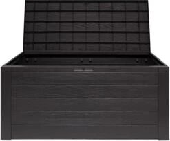 Merkloos Woody Tuin Opbergbox - 324 Liter 45x120x60 Cm - Tuinkussenbox - Antraciet/bruin -Beroemde Tuinonderhouds Winkel 1200x996