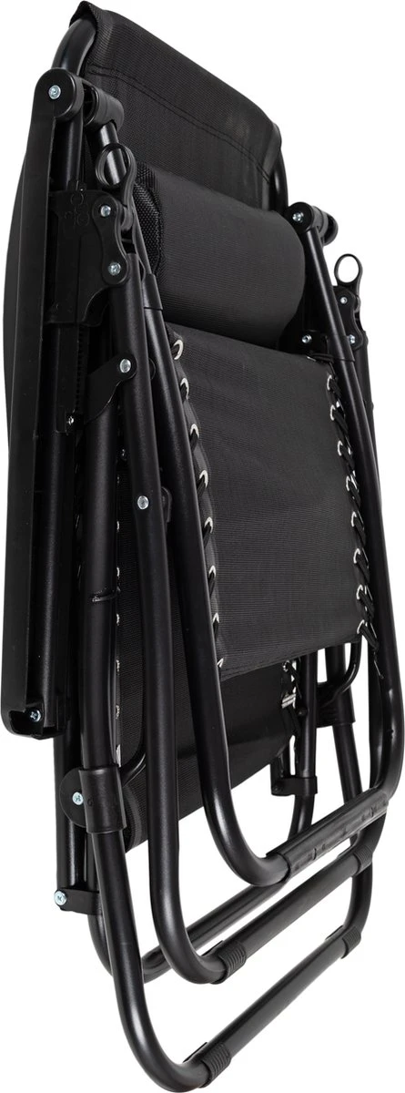 Luxe Ligstoel Met Hoofdsteun & Voetsteun - Verstelbare Rugleuning - Zonnebed Relaxstoel Voor Tuin/Terras/Strand/Balkon/Zwembad/Camping - Inklapbaar - Weerbestendig - Zwart 6 Luxe Ligstoel Met Hoofdsteun & Voetsteun - Verstelbare Rugleuning - Zonnebed Relaxstoel Voor Tuin/Terras/Strand/Balkon/Zwembad/Camping - Inklapbaar - Weerbestendig - Zwart - Afbeelding 6