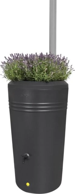 Elho Green Basics Regenton - Regenton - Living Black - Buiten - 200 Liter -Beroemde Tuinonderhouds Winkel 466x1200