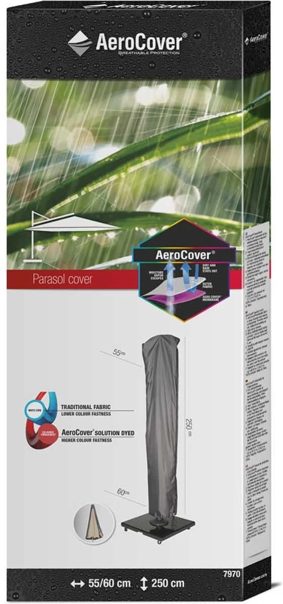 AeroCover Parasolhoes - Zweef Parasols - Grijs - 250x55 Cm (HxB) 7 AeroCover Parasolhoes - Zweef Parasols - Grijs - 250x55 Cm (HxB) - Afbeelding 7