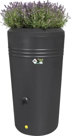 Elho Green Basics Regenton - Regenton - Living Black - Buiten - 200 Liter -Beroemde Tuinonderhouds Winkel 635x1200