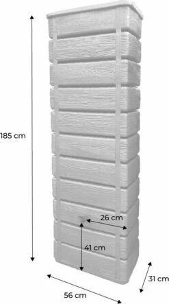 Regenton Muurtank, Grandval 300L, Antraciet Kunststof, Imitatiehout, Met Gootaansluitset Inbegrepen -Beroemde Tuinonderhouds Winkel 669x1200 1