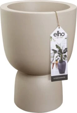 Elho Pure Coupe 35 - Bloempot Voor Binnen & Buiten - Ø 34.9 X H 49.0 Cm - Beige/Balanced Beige -Beroemde Tuinonderhouds Winkel 821x1200