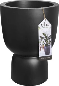 Elho Pure Coupe 41 - Bloempot Voor Binnen & Buiten - Ø 41.3 X H 57.9 Cm - Zwart/Zwart