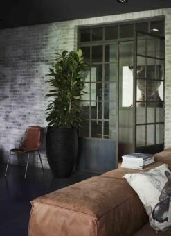 Capi Europe - Vaas Elegant Deluxe Rib NL - 56x84 - Zwart - Voor Binnen En Buiten - KBLR1132 -Beroemde Tuinonderhouds Winkel 873x1200