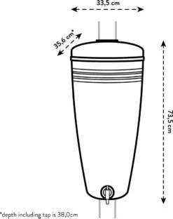 Elho Green Basics Rain Catcher 33 - Regenton Voor Balkonbuiten - Ø 33.5 X H 73.5 Cm - Grijs/Living Concrete -Beroemde Tuinonderhouds Winkel 951x1200