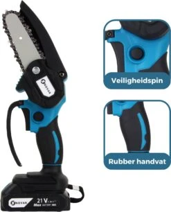 NovarGarden® Mini Kettingzaag NG1 - Met 2x Accu - Takkenzaag - Snoeizaag - Electrisch - Handzaag - Boomzaag - 21V -Beroemde Tuinonderhouds Winkel 970x1200