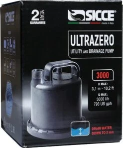 Sicce Ultra Zero - Vlakzuiger - Dompelpomp - Wateroverlast - 3000 L/h -Beroemde Tuinonderhouds Winkel 998x1200